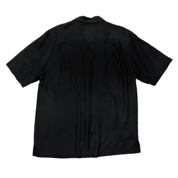 Nat Nast Luxury Original LTD ED 138 Mi Mojito Black Silk Embroidered Men Shirt S - Picture 2 of 5